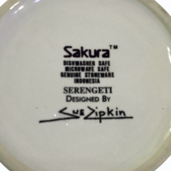 Sakura SERENGETI Coffee Mugs Leopard Print Designed By Sue Zipkin Set Of 2 Cups - Picture 2 of 5